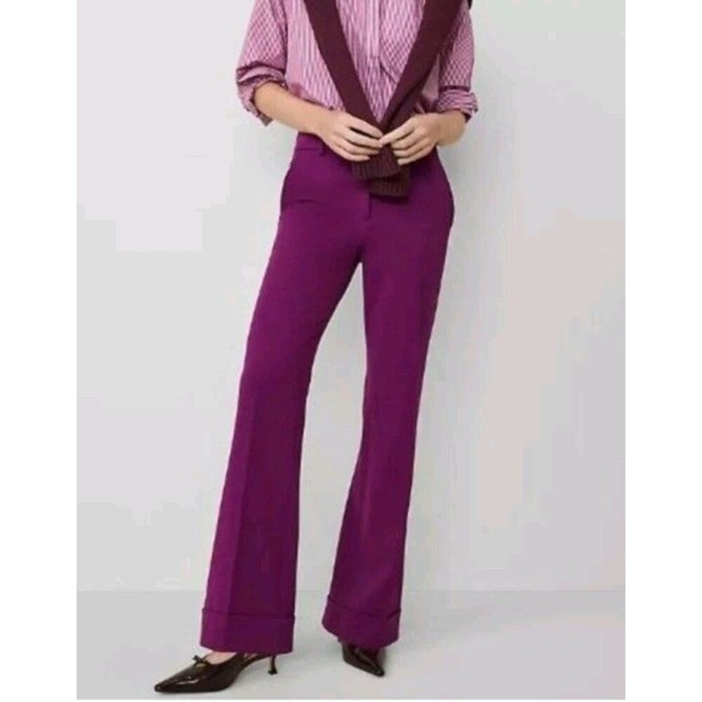 Ann Taylor Trousers Pink Purple sz 10 NWT Office Business Career